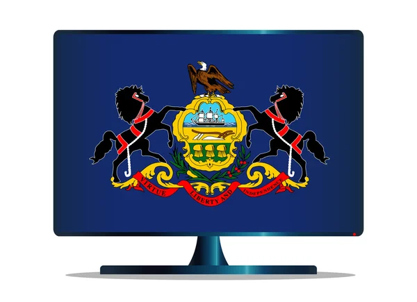 Pennsylvania flagga Tv — Stock vektor