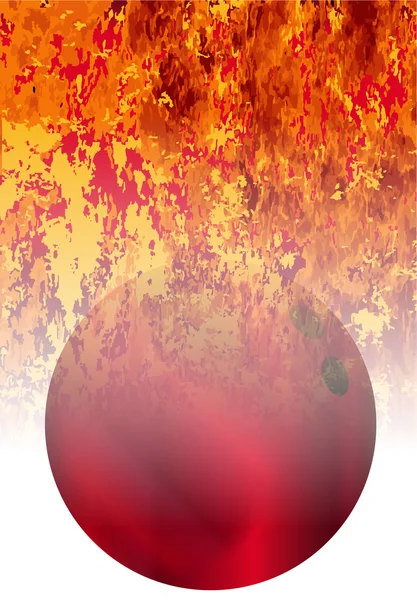 Brüllend flammende Bowlingkugel — Stockvektor