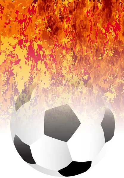 Balle de football flamboyante rugissante — Image vectorielle