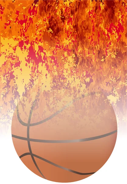 Brüllend flammender Basketball — Stockvektor
