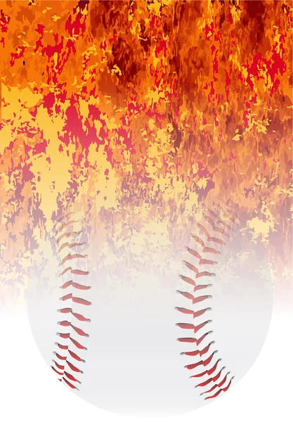 Brullende vlammende honkbal — Stockvector