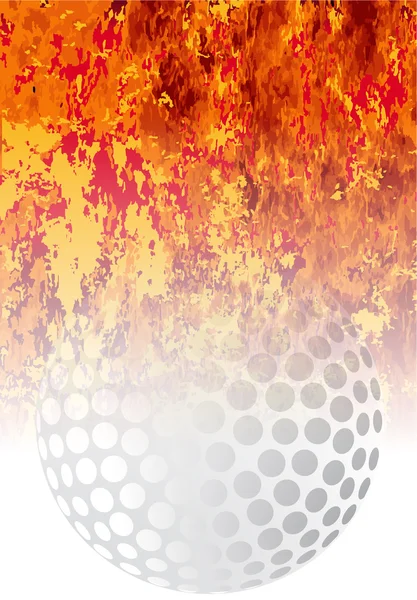 Roaring Flaming Golf Ball — Stock Vector