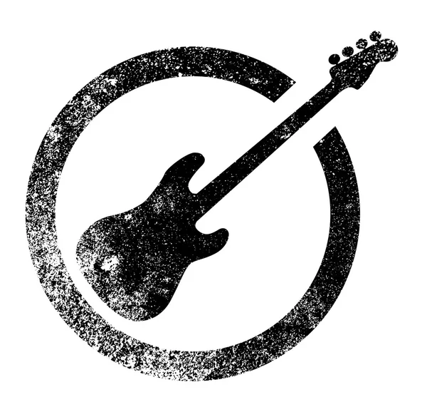 Bass Guitar Ink Stamp — Stock Vector