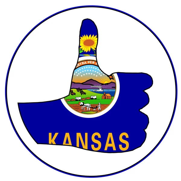 Pulgares hacia arriba Kansas — Archivo Imágenes Vectoriales