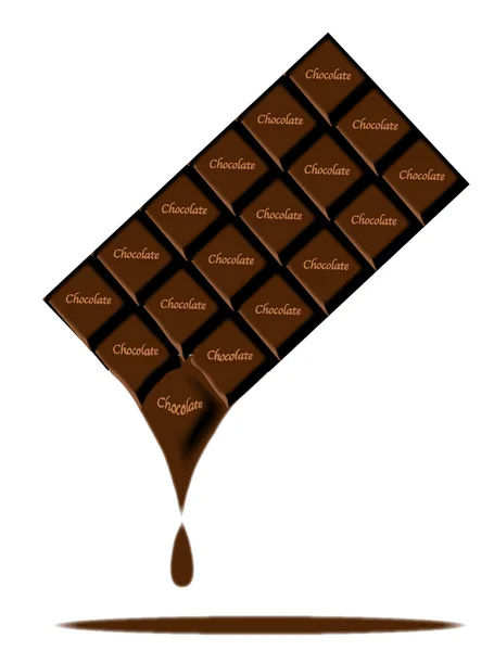 Koyu çikolata erime Bar — Stok Vektör