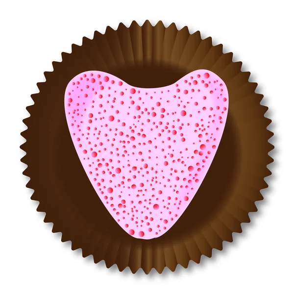 Boîte de chocolat coeur — Image vectorielle