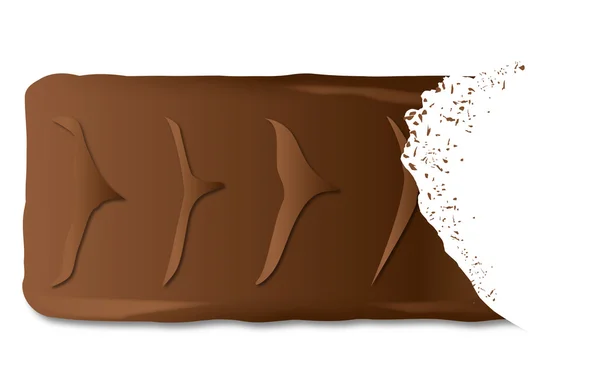Barra de galletas de chocolate mordido — Vector de stock