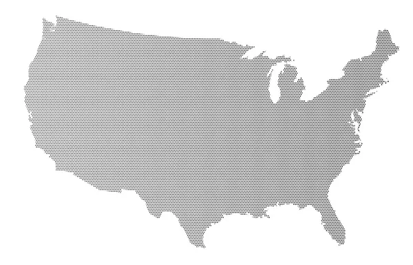 Silueta polotónů mapa USA — Stockový vektor