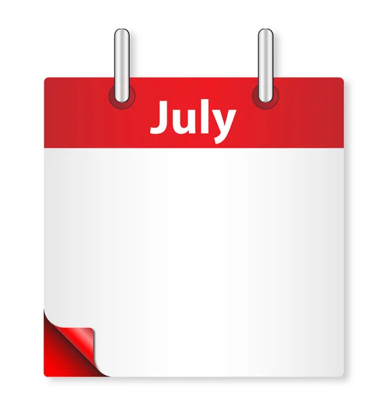 Бланк июльской даты — стоковый вектор