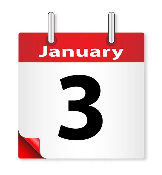 Дата 3 січня — стоковий вектор