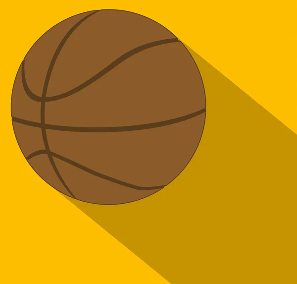 Basketbal met schaduw — Stockvector