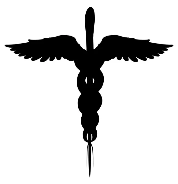 Изолированный медицинский символ Кадуцея — стоковый вектор