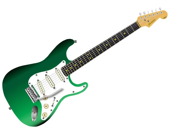 Verde guitarra eléctrica — Vector de stock