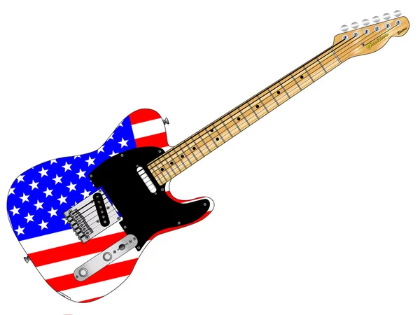 Stars And Stripes Guitar — Stock Vector