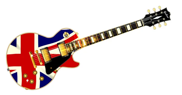 Union Jack Bandeira Guitarra — Vetor de Stock