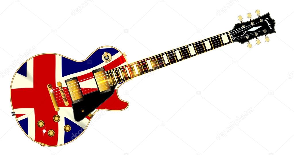 Union Jack Flag Guitar Stock Vector by BigAlBaloo 122255832