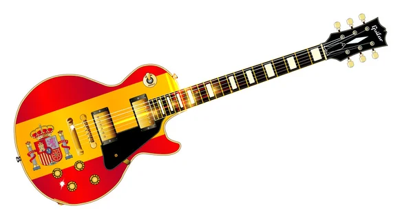 Guitarra Bandera de España — Vector de stock