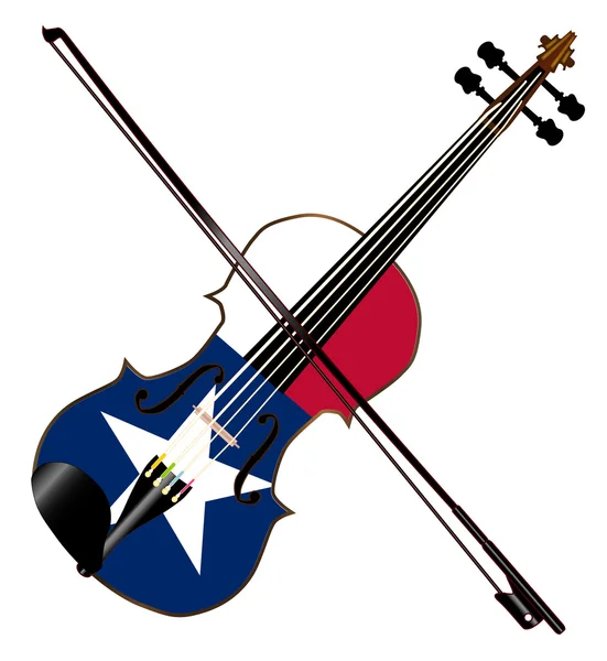 Violín de bandera de Texas — Vector de stock