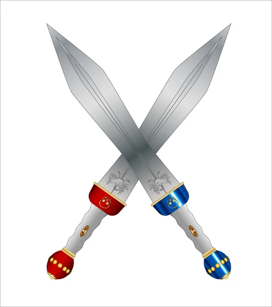 Deux épées romaines — Image vectorielle