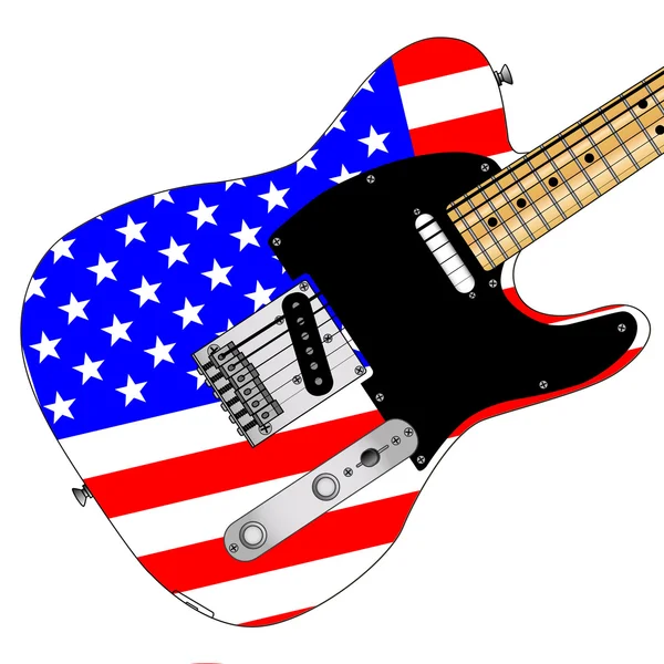 Stars And Stripes Elelctric gitar — Stok Vektör
