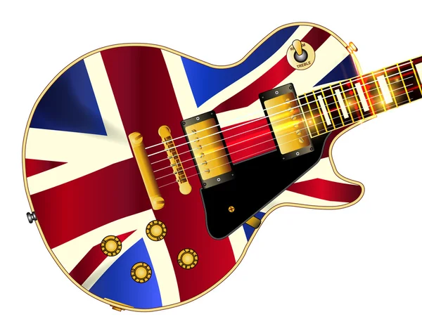 Union Jack Flagge Gitarre — Stockvektor