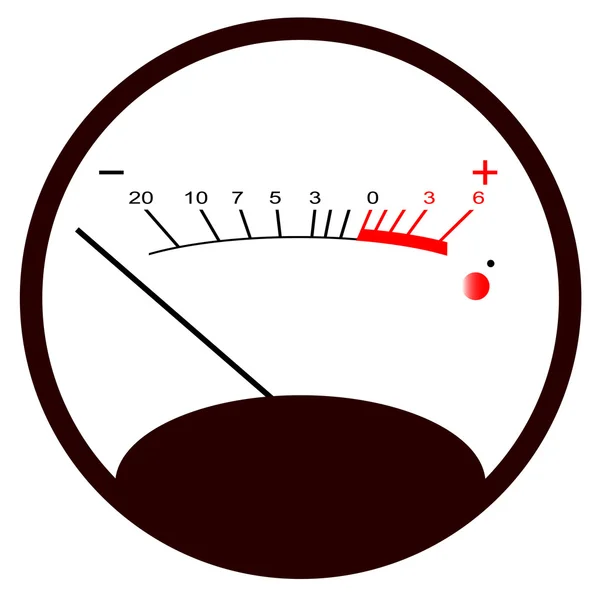 Round VU Meter No Signal — Stock Vector