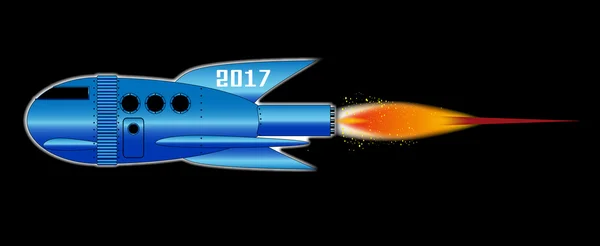 2017 tecknad raket — Stock vektor