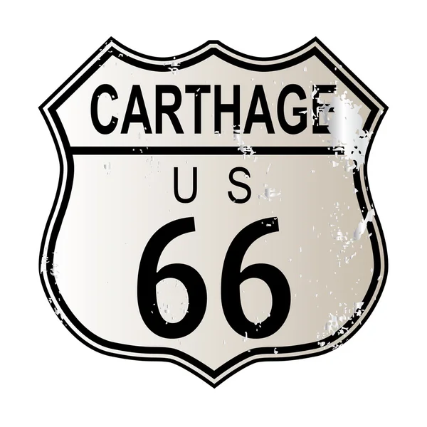 Autobahnschild Karthago Route 66 — Stockvektor