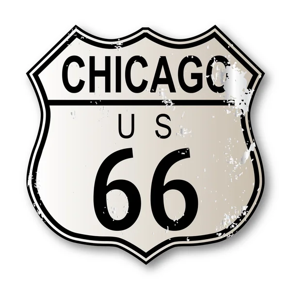 シカゴ ルート 66 道路サイン — ストックベクタ