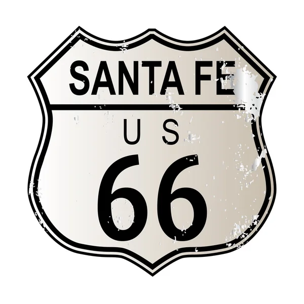 Panneau routier Santa Fe Route 66 — Image vectorielle
