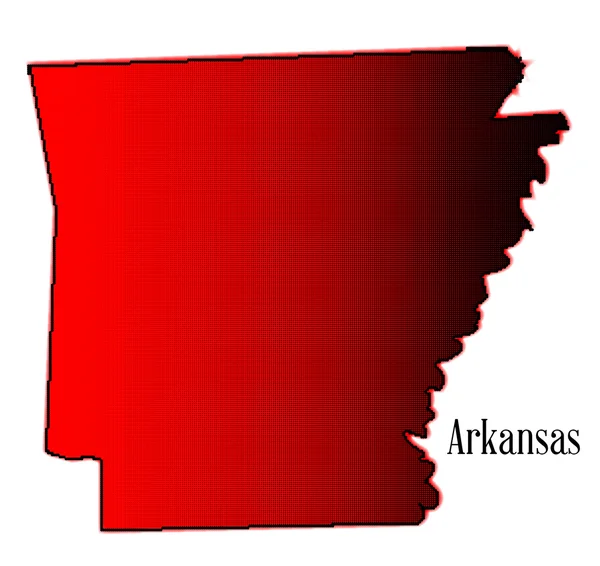 Arkansas Mappa Halftone — Vettoriale Stock