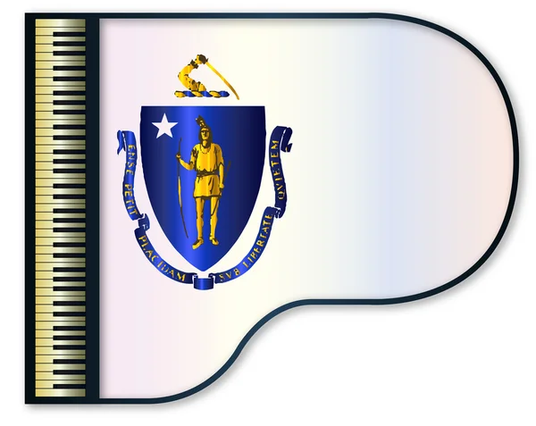 Grand Piano Massachusetts flagga — Stock vektor