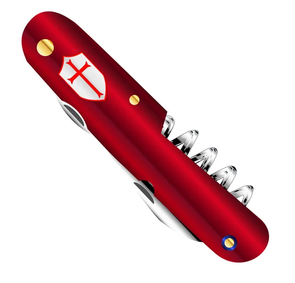 Cuchillo del ejército de estilo suizo — Vector de stock