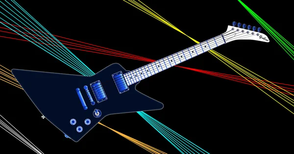 Modern Electric Guitar With Lazers — Stock Vector