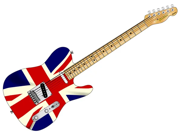 Union Jack levha gitar — Stok Vektör