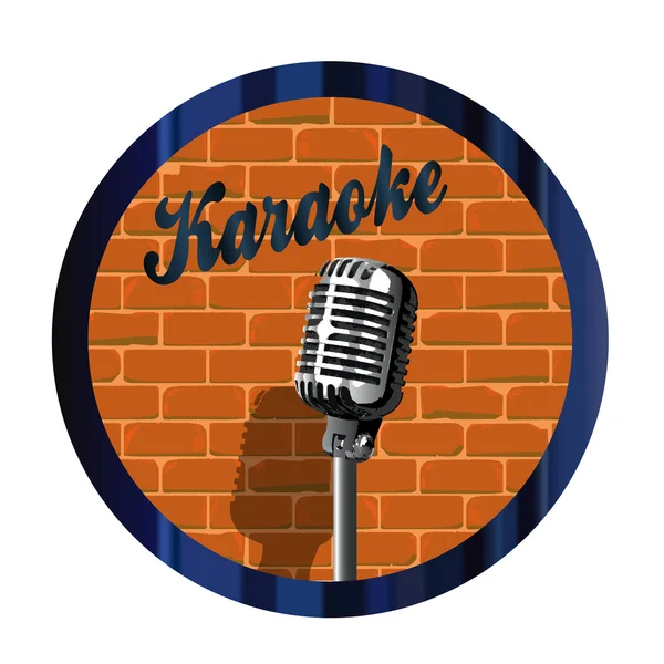 Círculo de microfone de karaoke — Vetor de Stock