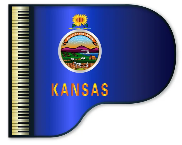 Grand Piano Kansas vlajka — Stockový vektor