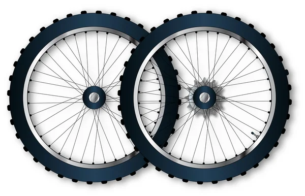 Two Bicycle Wheels — Stock Vector