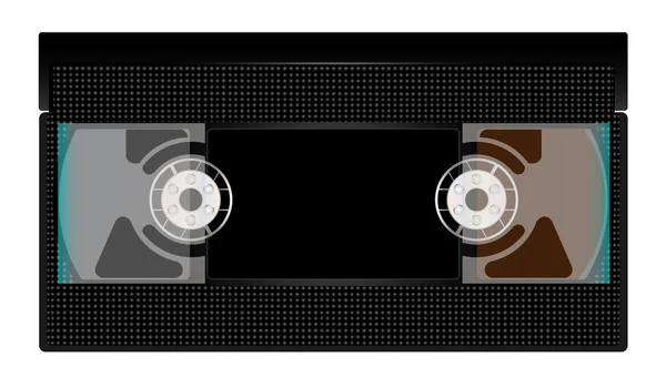 Casete de vídeo negro — Vector de stock