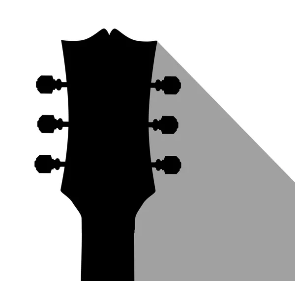 Tête de guitare avec ombre — Image vectorielle