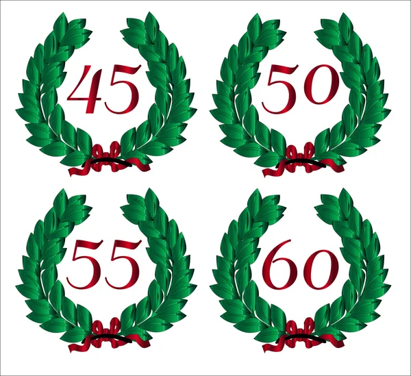 Number Isolated Wreaths — Stock Vector