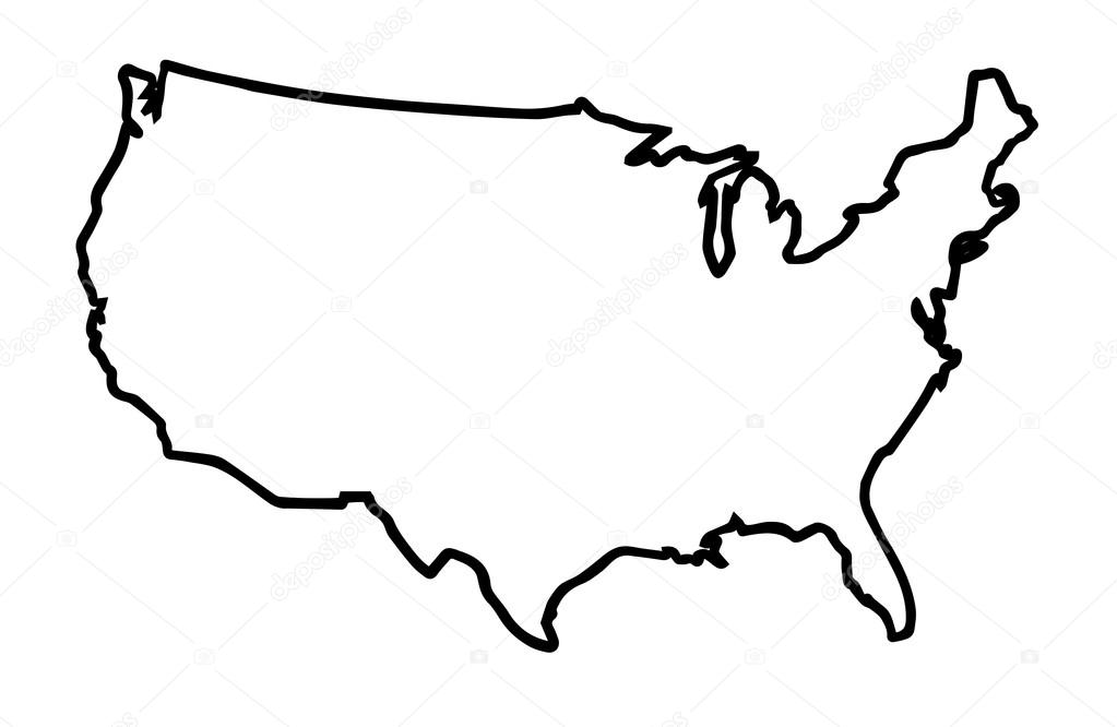 Usa Outline Map Clipart