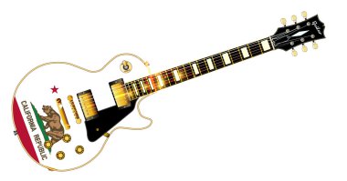 California eyalet bayrağı gitar 