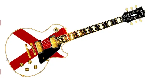 Alabama State vlag gitaar — Stockvector