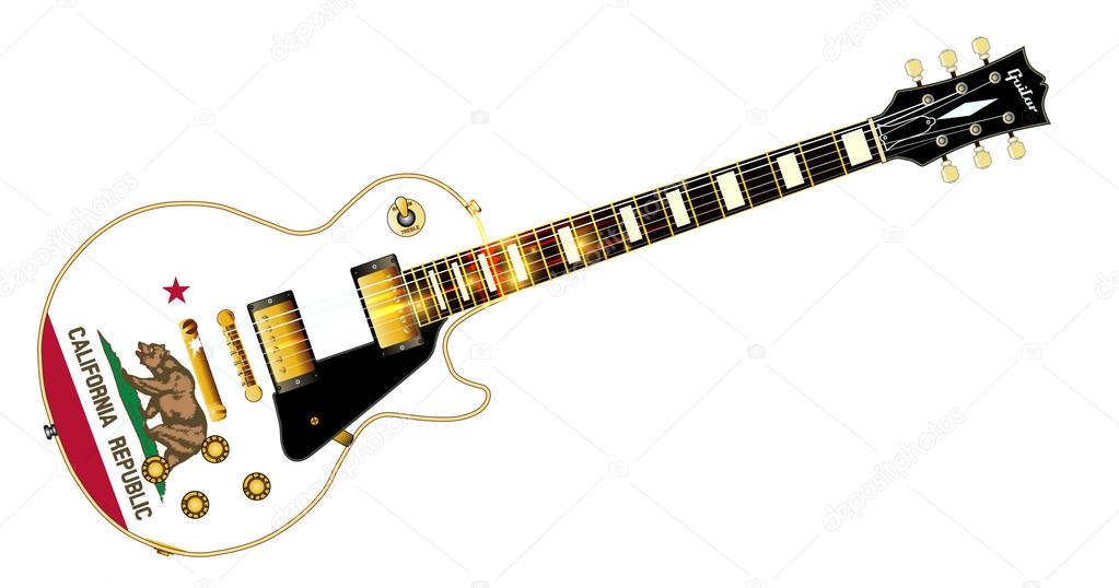 California State Flag Guitar Stock Vector California State Flag Guitar Stock Vector