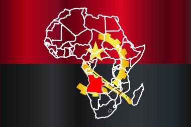 Harita üzerinde lokalize Angola