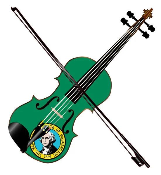Washington State Fiddle - Stok Vektor