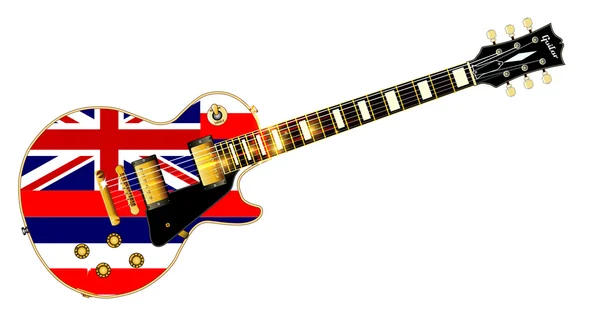 Guitare du drapeau de l'État d'Hawaï — Image vectorielle