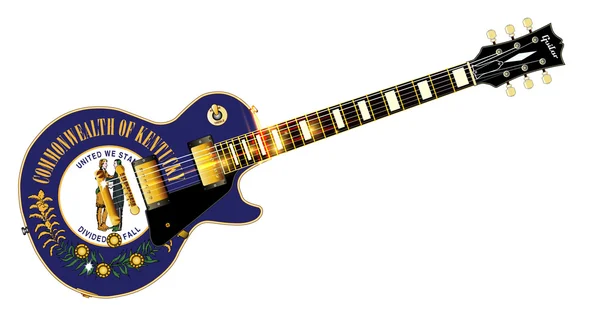 Guitare drapeau de l'État du Kentucky — Image vectorielle