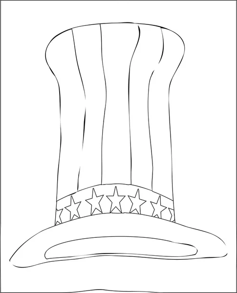 Високий чорний і білий смугастий капелюх — стоковий вектор